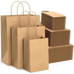 Brown Paper Bags with Handles Mixed Size Bulk Kraft Paper Gift Bags for Business, Shopping, Retail, Merchandise Bags