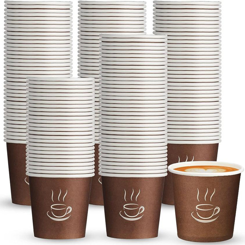 Coffee Cups Paper Espresso Cups Disposable Mini Hot Cups Hot Cold Drinking Cups for Travel, Party, Tea, Bathroom, Picnic, Events, Brown (3 oz/ 4 oz)